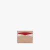 Powder Pink/fiery Red Saffiano Leather Card Holder - Image 3