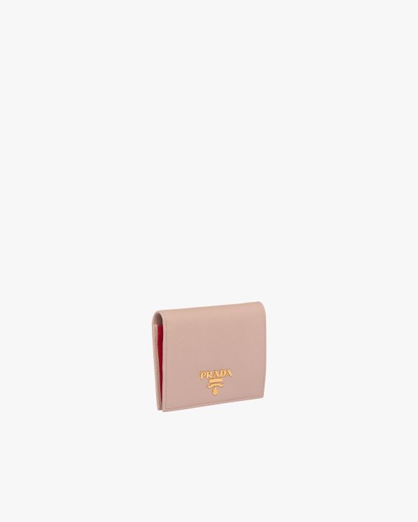 Powder Pink/fiery Red Small Saffiano Leather Wallet - Image 4