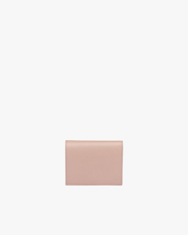 Powder Pink/fiery Red Small Saffiano Leather Wallet - Image 5