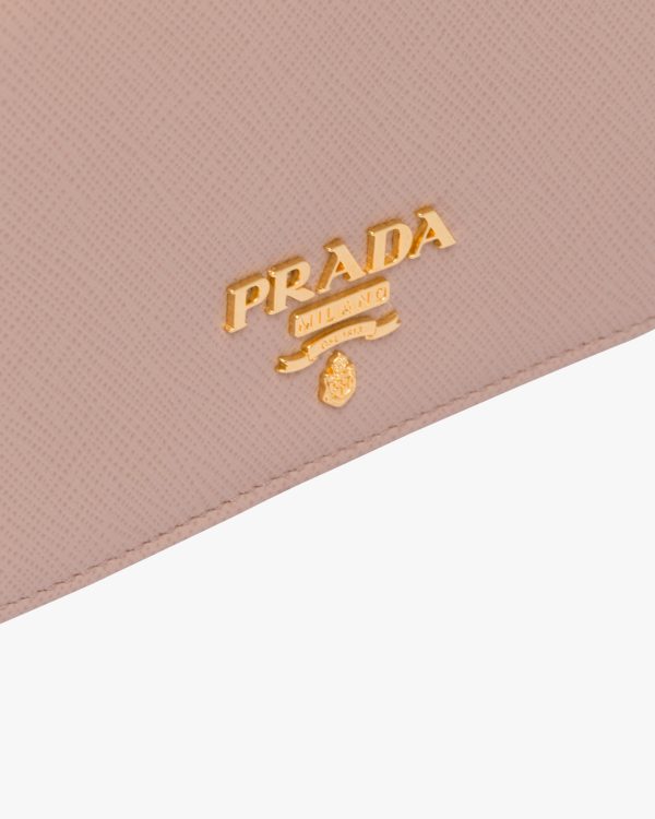 Powder Pink/fiery Red Small Saffiano Leather Wallet - Image 6