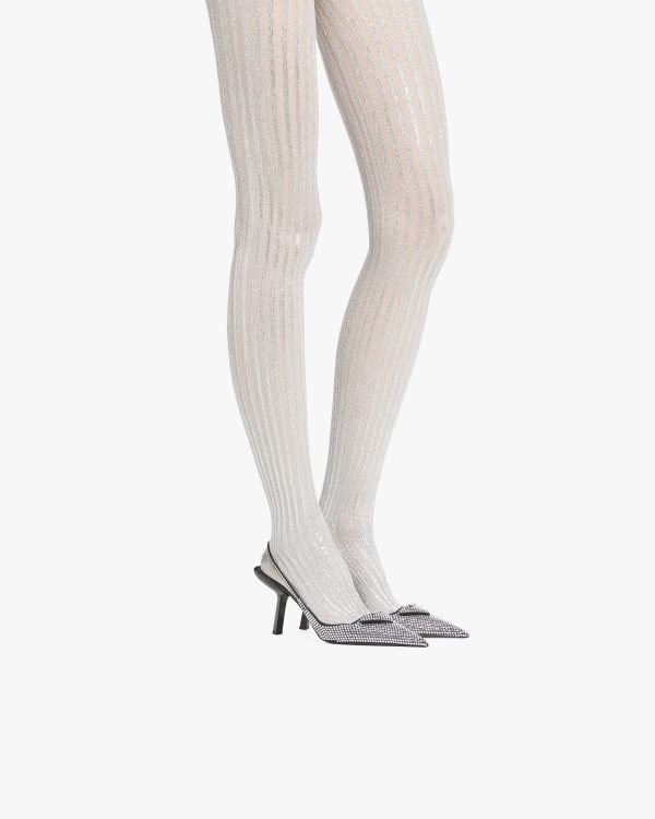 Silver Lurex tights
