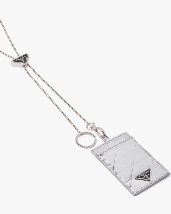 Silver Metallic leather badge holder - Image 4