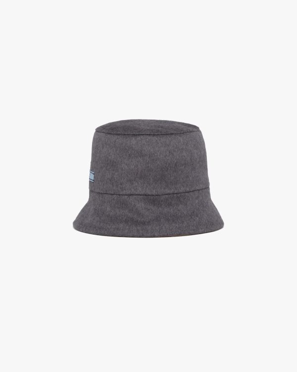 Slate/camel Cashmere bucket hat