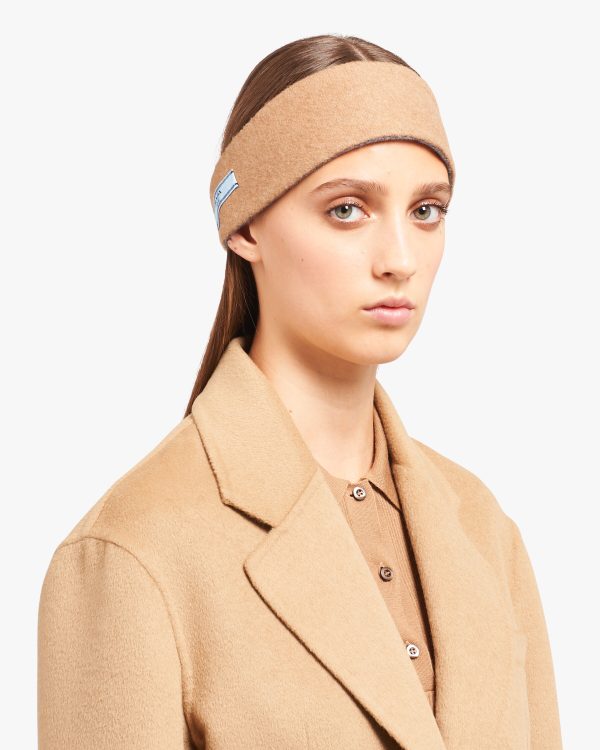 Slate/camel Cashmere headband - Image 2