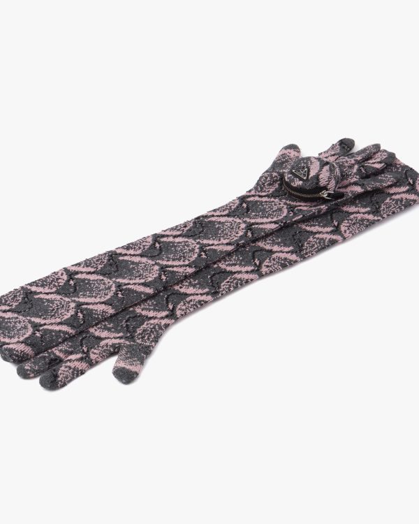 Slate/petal Superfine wool jacquard gloves - Image 3