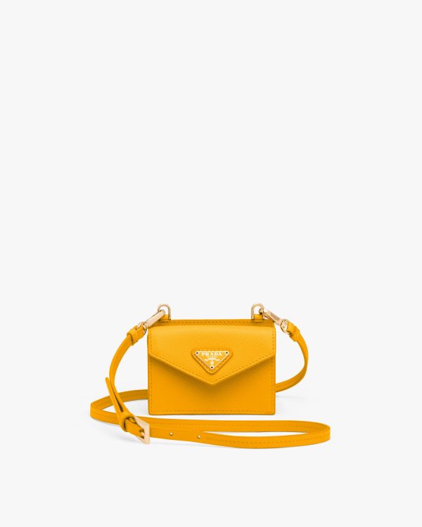 Sunny Yellow Saffiano Leather Card Holder