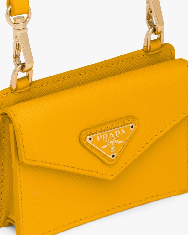 Sunny Yellow Saffiano Leather Card Holder - Image 4