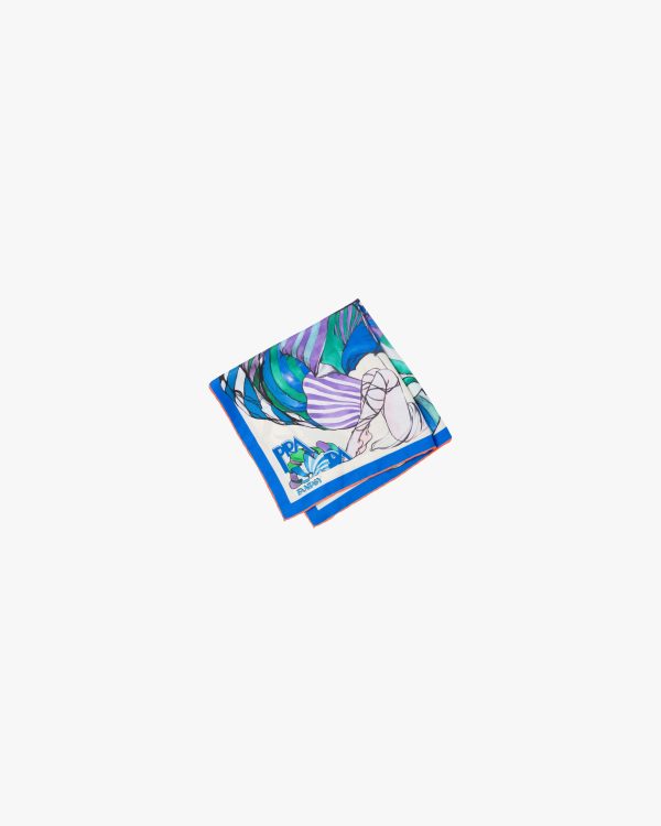 Turquoise Fantasy 55 silk foulard