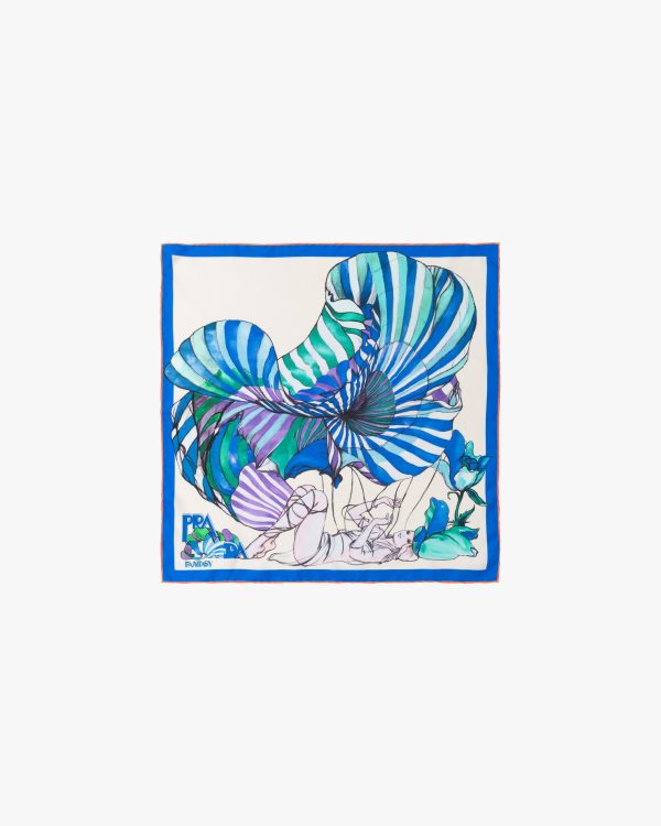 Turquoise Fantasy 55 silk foulard - Image 3