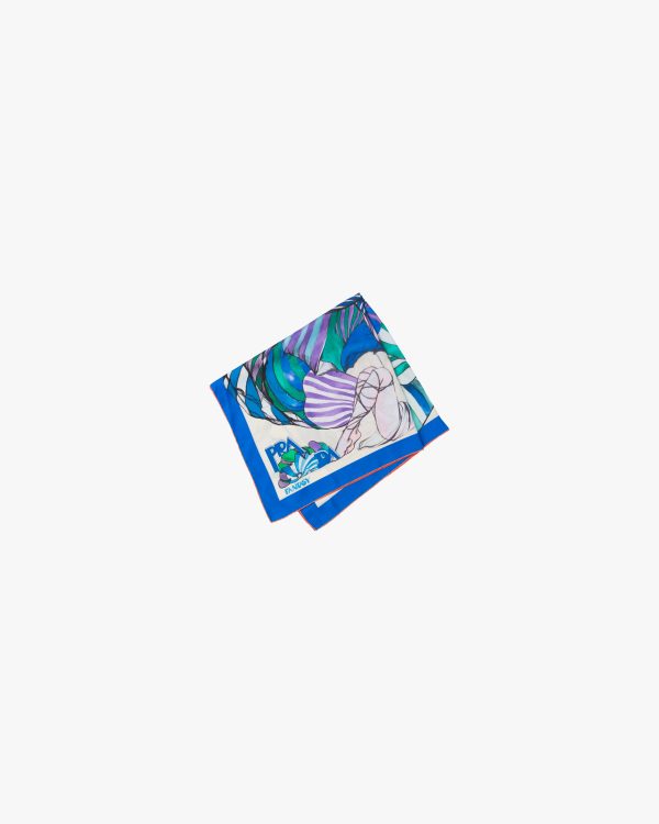 Turquoise Fantasy 90 silk foulard