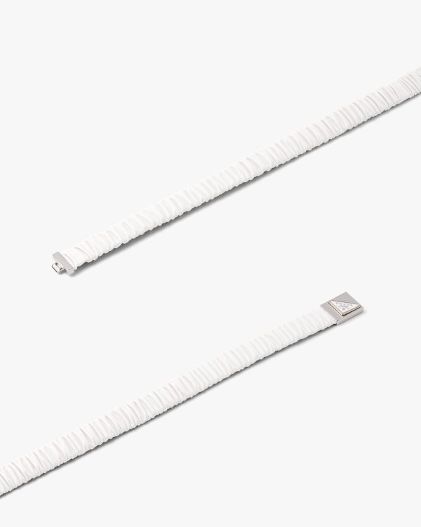 White Elasticized nappa leather belt - Image 3