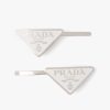 White Metal hair clips