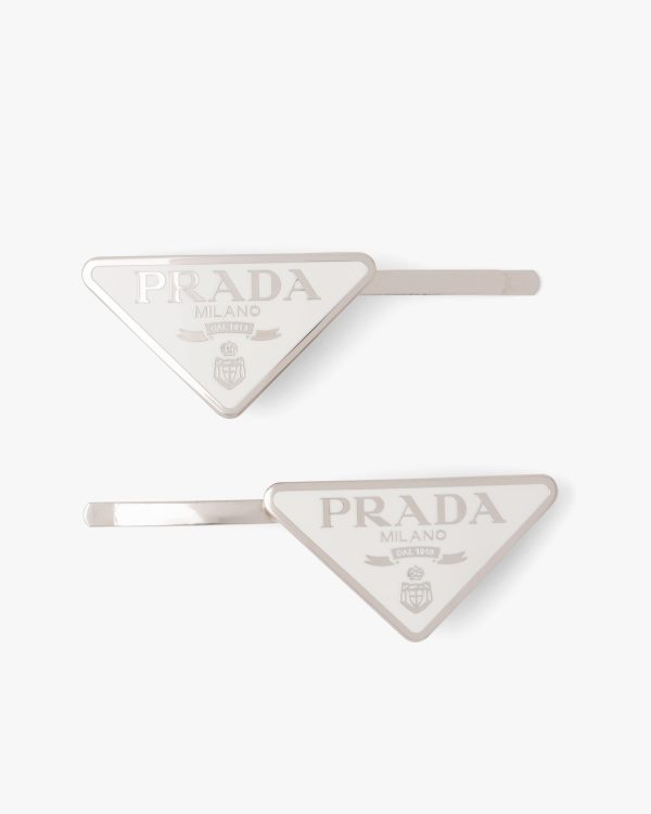 White Metal hair clips