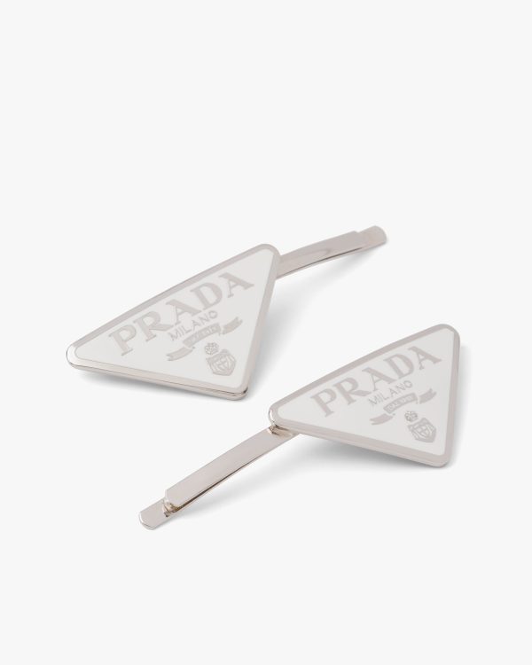 White Metal hair clips - Image 3