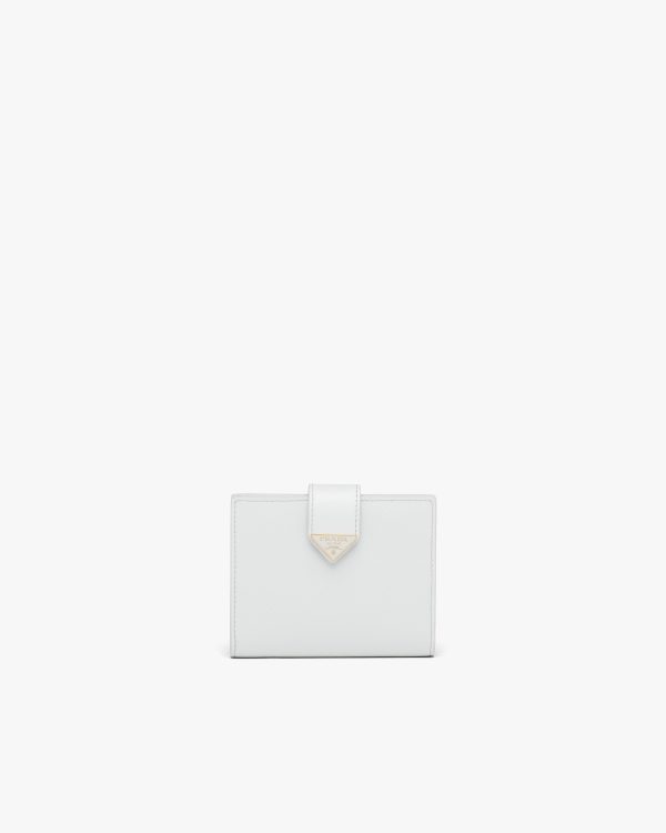 White Small Saffiano and leather wallet