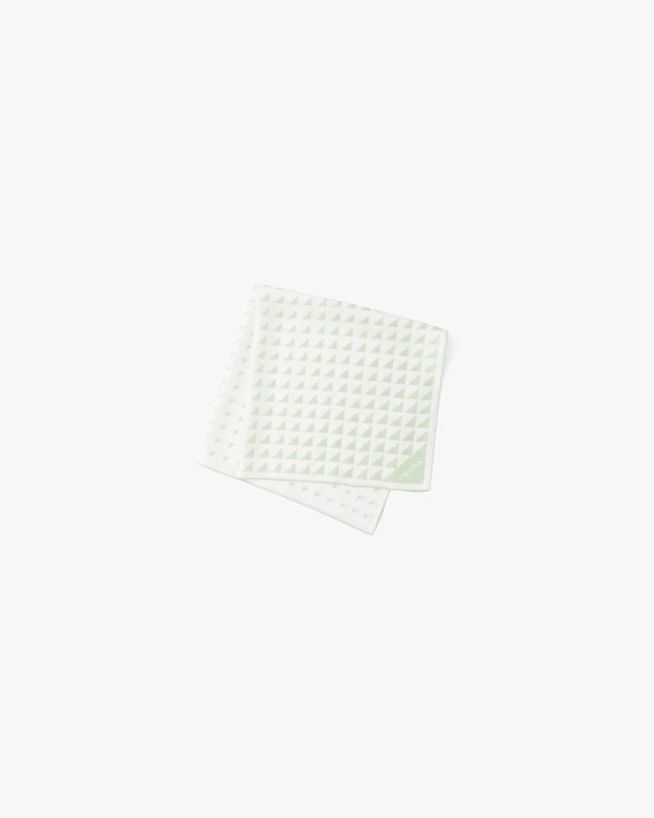White/aqua Printed twill scarf