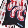 White/black Double Match Lipstick printed silk scarf - Image 2