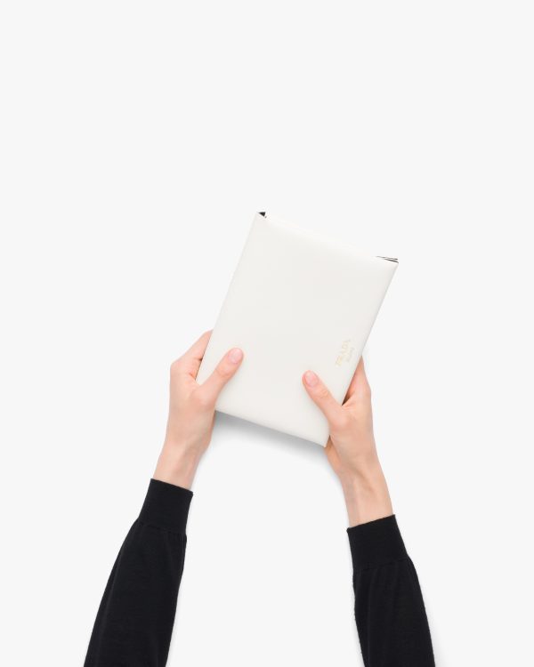 White/black Small Saffiano leather document holder - Image 3