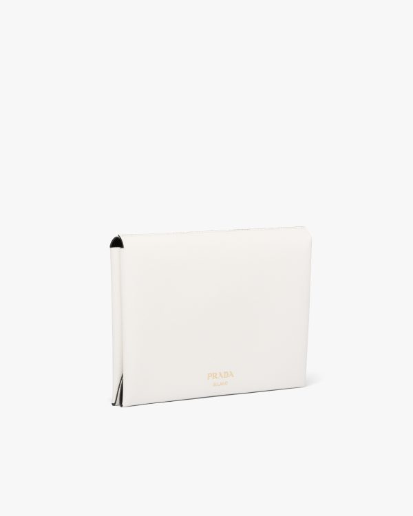 White/black Small Saffiano leather document holder - Image 4