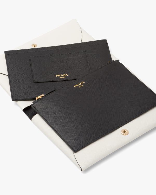 White/black Small Saffiano leather document holder - Image 6