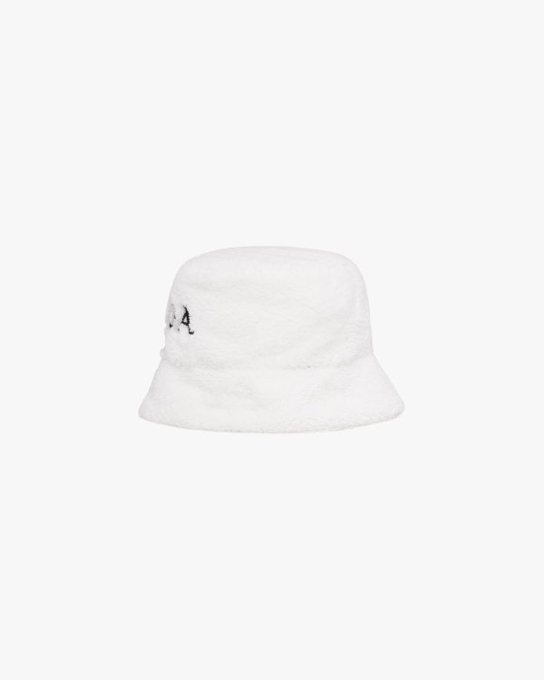 White/black Terrycloth bucket hat