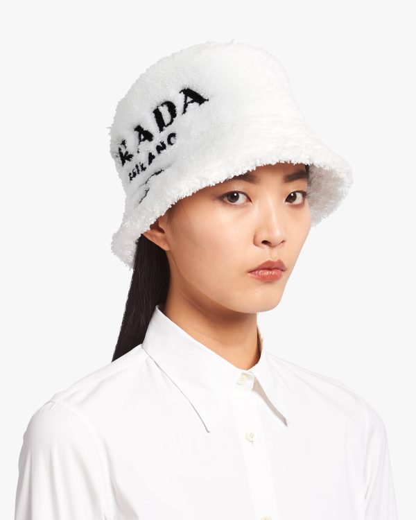White/black Terrycloth bucket hat - Image 2