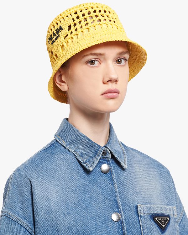 Yellow Raffia bucket hat - Image 2