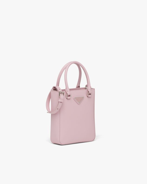 Alabaster Pink Small brushed leather tote - Image 3