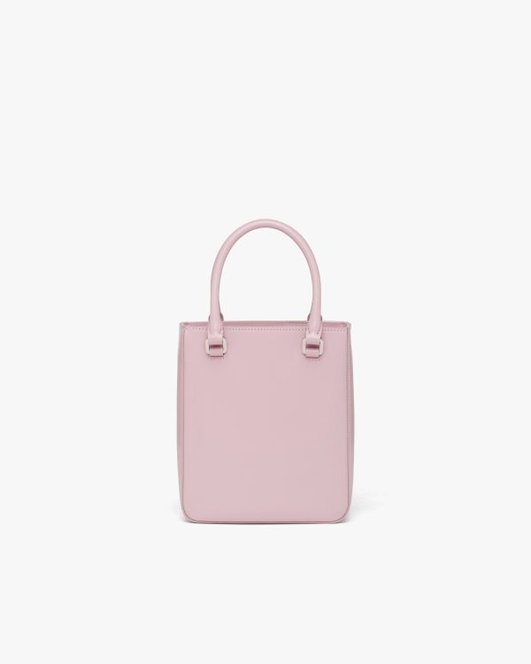 Alabaster Pink Small brushed leather tote - Image 4