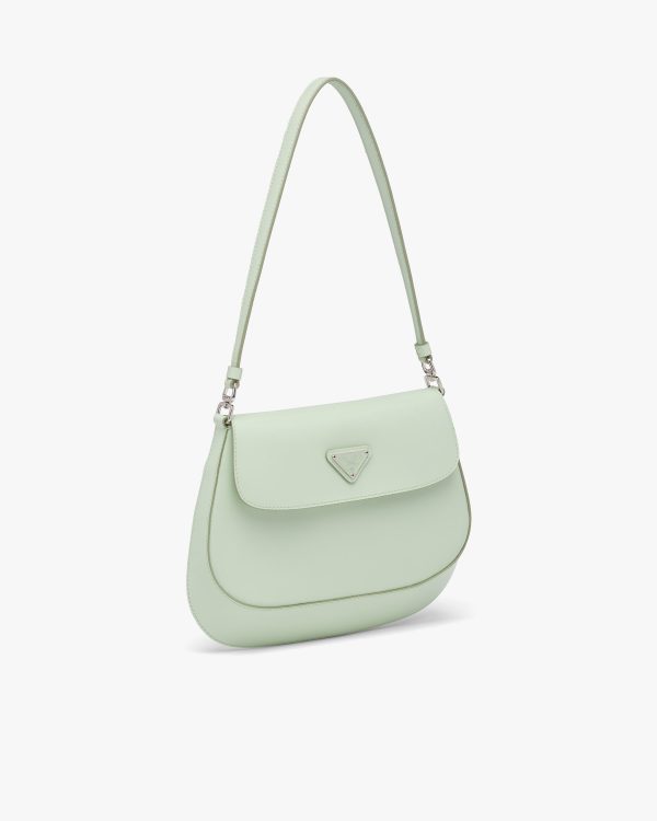 Aqua Prada Cleo brushed leather shoulder bag with flap - Image 3