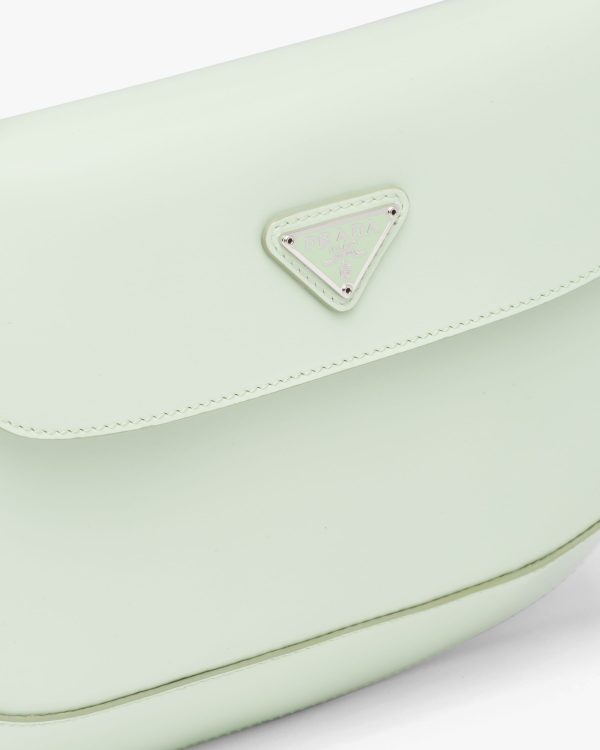 Aqua Prada Cleo brushed leather shoulder bag with flap - Image 6