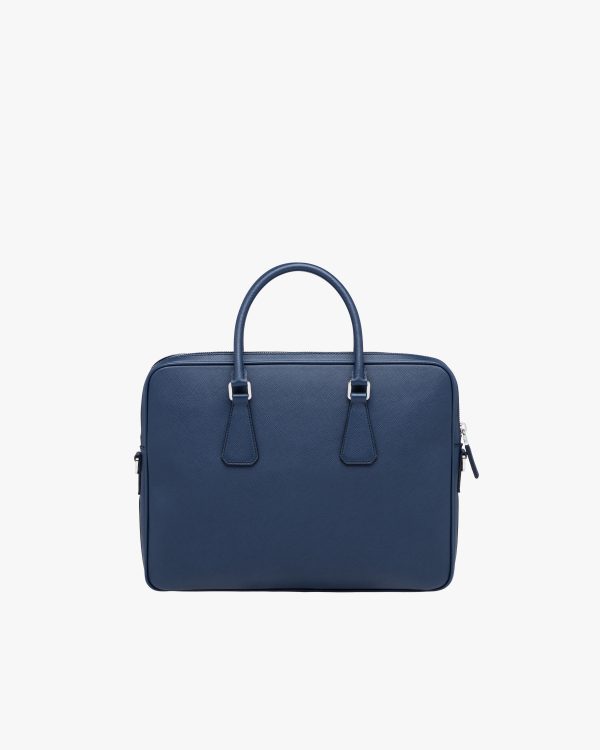 Baltic Blue Saffiano Leather Work Bag - Image 4