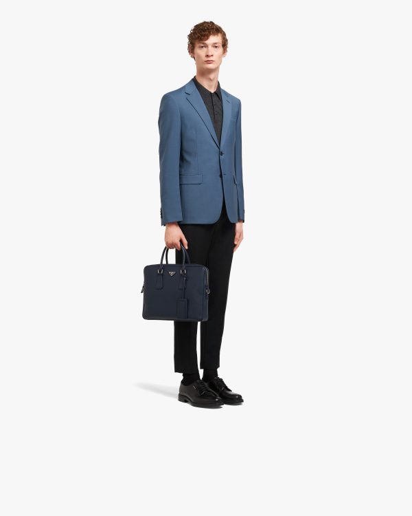 Baltic Blue Saffiano Leather Work Bag - Image 7
