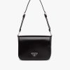 Black Brushed leather shoulder bag