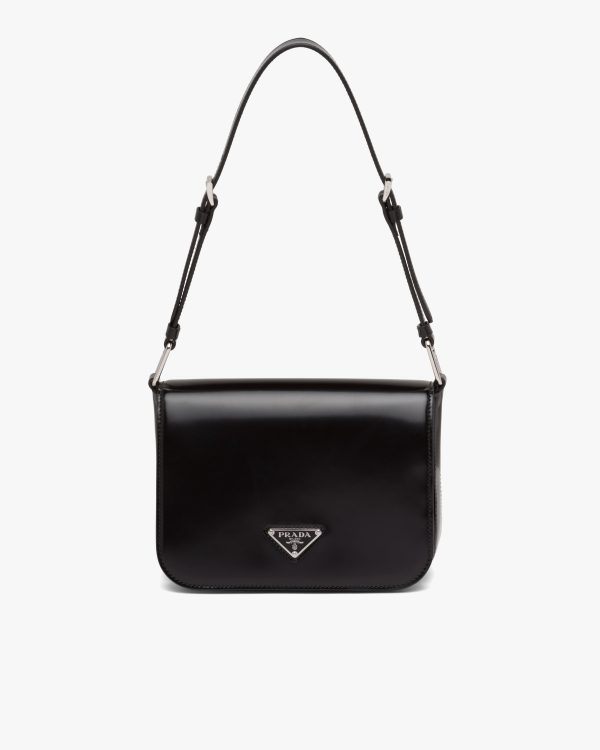 Black Brushed leather shoulder bag