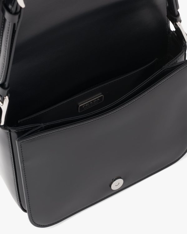 Black Brushed leather shoulder bag - Image 5