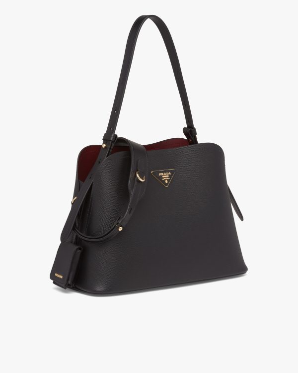 Black/ Cerise Saffiano Leather Prada Matinee Bag - Image 3