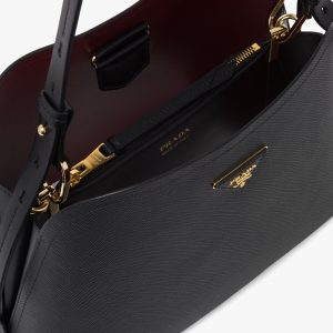 Black/ Cerise Saffiano Leather Prada Matinee Bag - Image 5