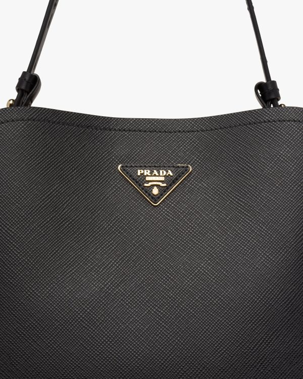 Black/ Cerise Saffiano Leather Prada Matinee Bag - Image 6