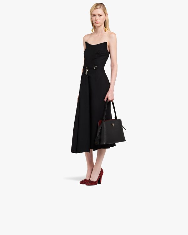 Black/ Cerise Saffiano Leather Prada Matinee Bag - Image 7