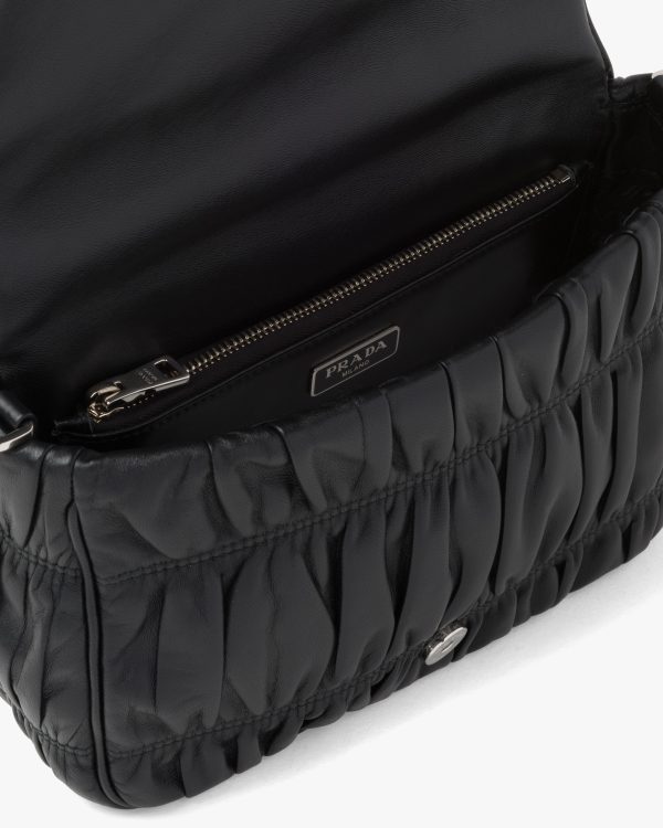 Black Gaufre nappa leather shoulder bag - Image 5