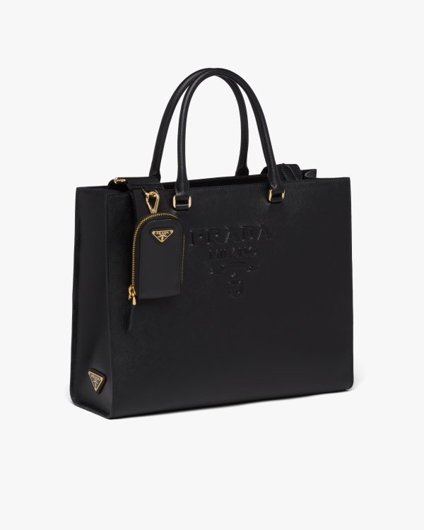 Black Large Saffiano leather handbag - Image 3