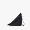 Black Leather Prada Triangle pouch