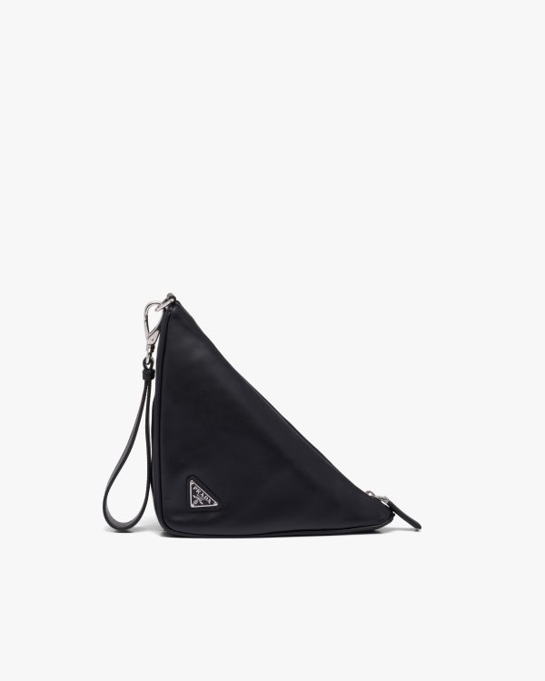 Black Leather Prada Triangle pouch - Image 4
