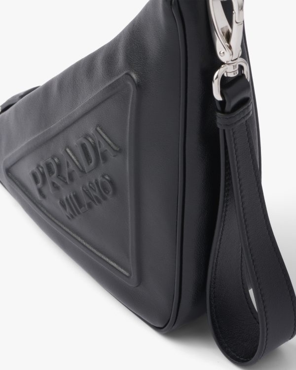 Black Leather Prada Triangle pouch - Image 6