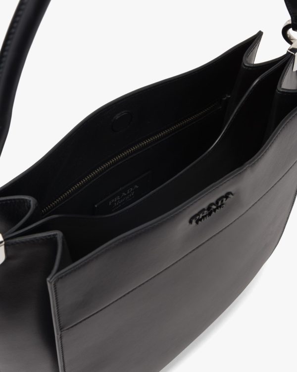 Black Medium Leather Prada Margit Bag - Image 5