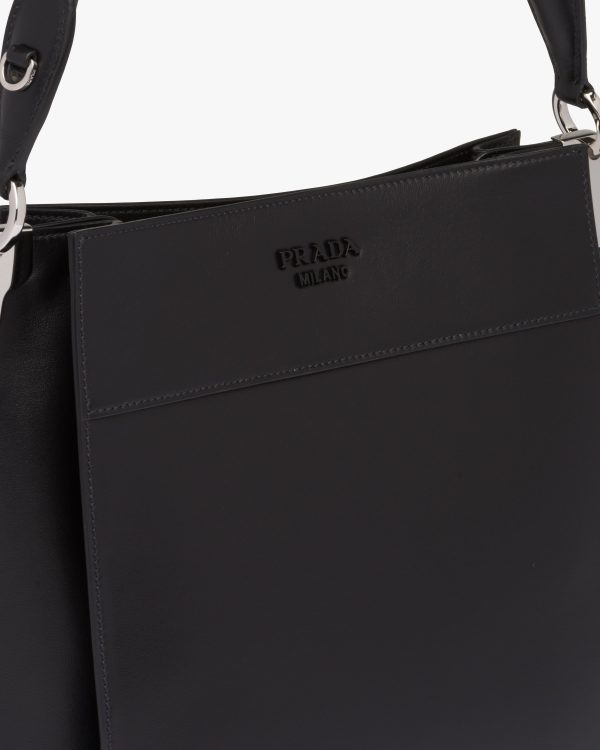 Black Medium Leather Prada Margit Bag - Image 6