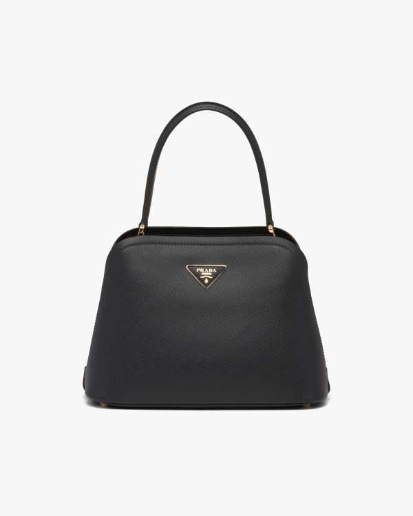 Black Medium Saffiano Leather Prada Matinee Bag