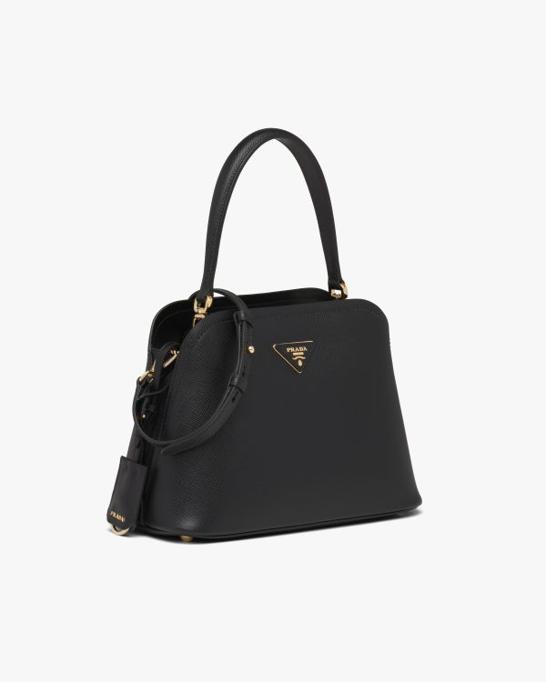 Black Medium Saffiano Leather Prada Matinee Bag - Image 3