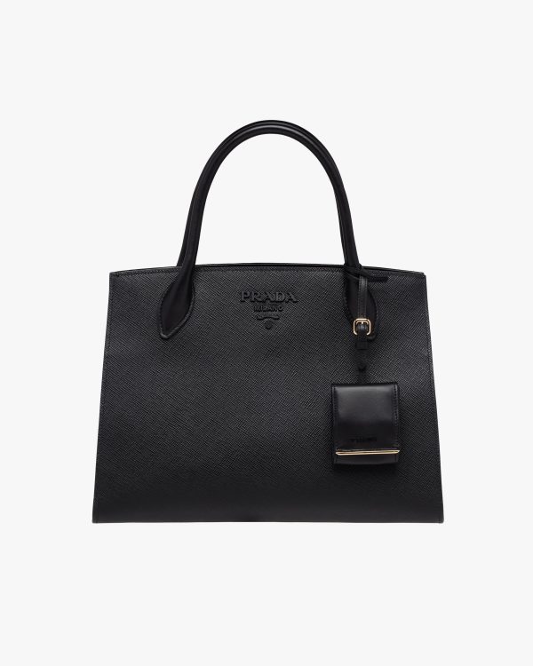 Black Medium Saffiano leather Prada Monochrome bag
